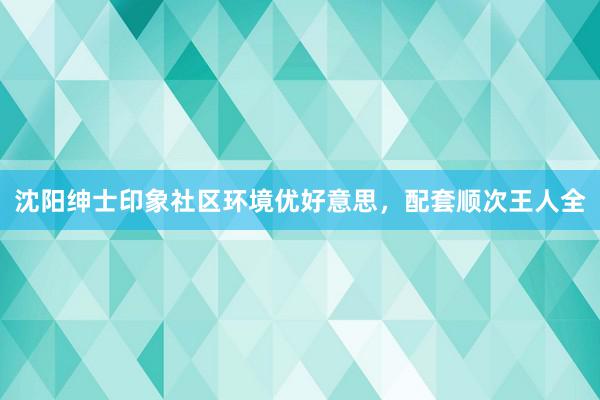 沈阳绅士印象社区环境优好意思，配套顺次王人全