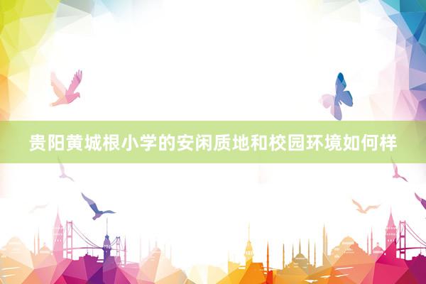 贵阳黄城根小学的安闲质地和校园环境如何样